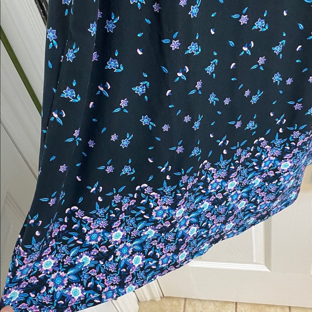 PINK ROSE Black Floral Tank Dress Women’s Size Small Mock Neck Sleeveless Soft - Picture 4 of 6